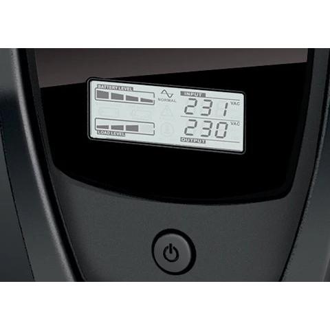 Riello - SAI UPS Línea Interactiva NPW1000DE 1000 VA / 600 W con AVR, forma de onda pseudo-senoidal y pantalla LCD para protección de ordenadores y servidores