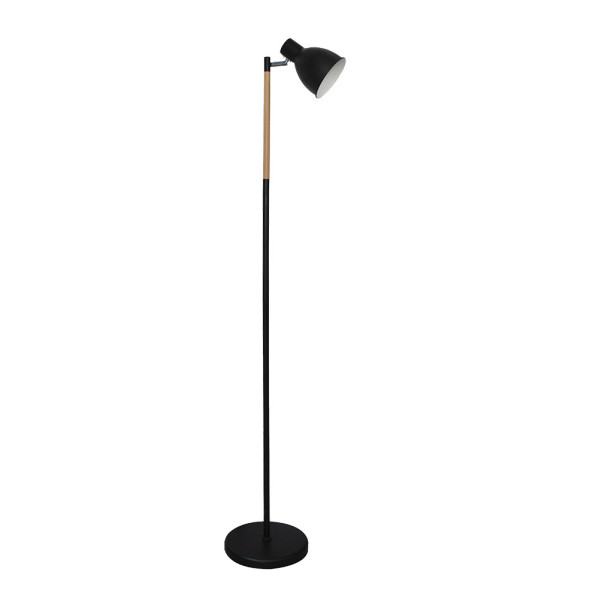 FABRILAMP Pie De Salon Afocar 1xe27 Negro/haya Orientable 140x25x25 Cm