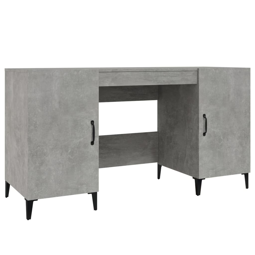vidaXL Escritorio de madera contrachapada gris hormigón 140x50x75 cm