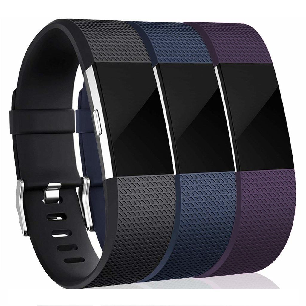 Fitbit Charge 2 bracelet, silicone, 3-pack, S, Black/Blue/Purple
