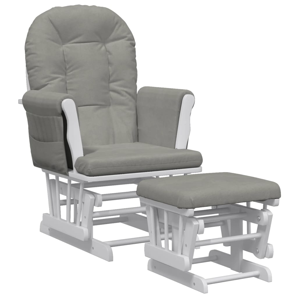vidaXL Sillón de Lactancia con Taburete Silla Mecedora Asiento Salón Tela