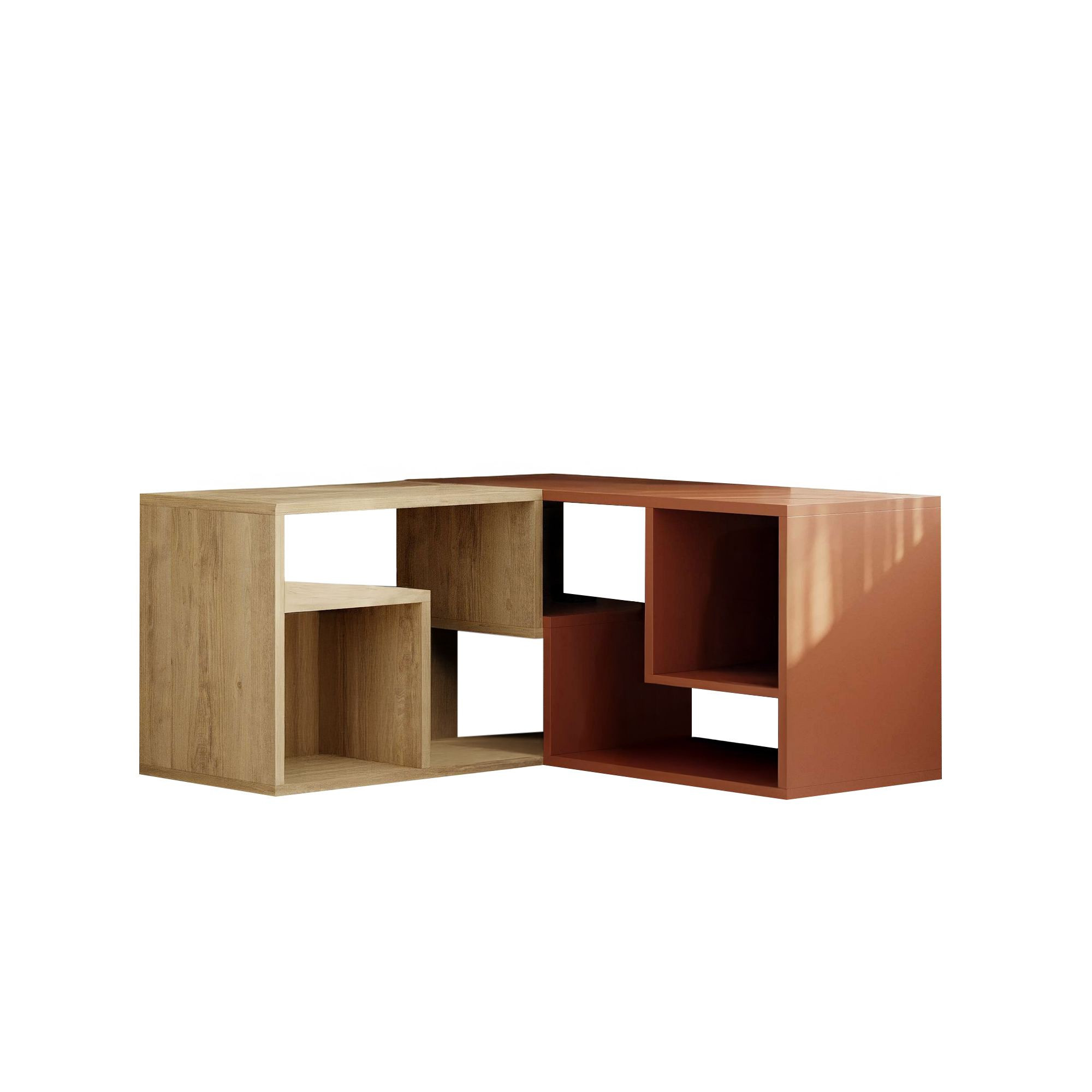 Habitat y Jardin - Mueble TV modular de madera "Glis" - 145 x 35 x 44 cm - Terracota
