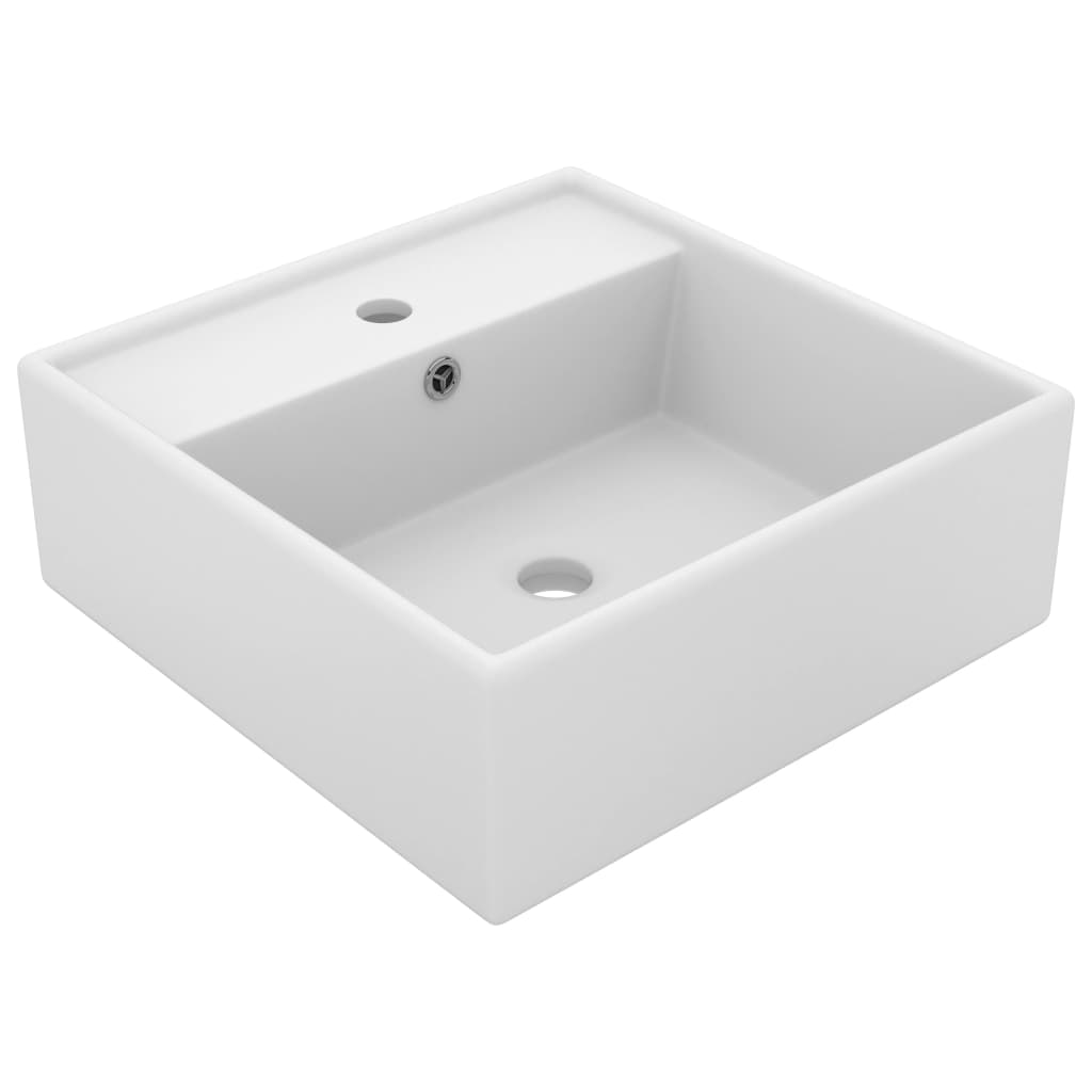 vidaXL Lavabo Lujoso Cuadrado Rebosadero de Cerámica 41x41cm Aseo Multicolor