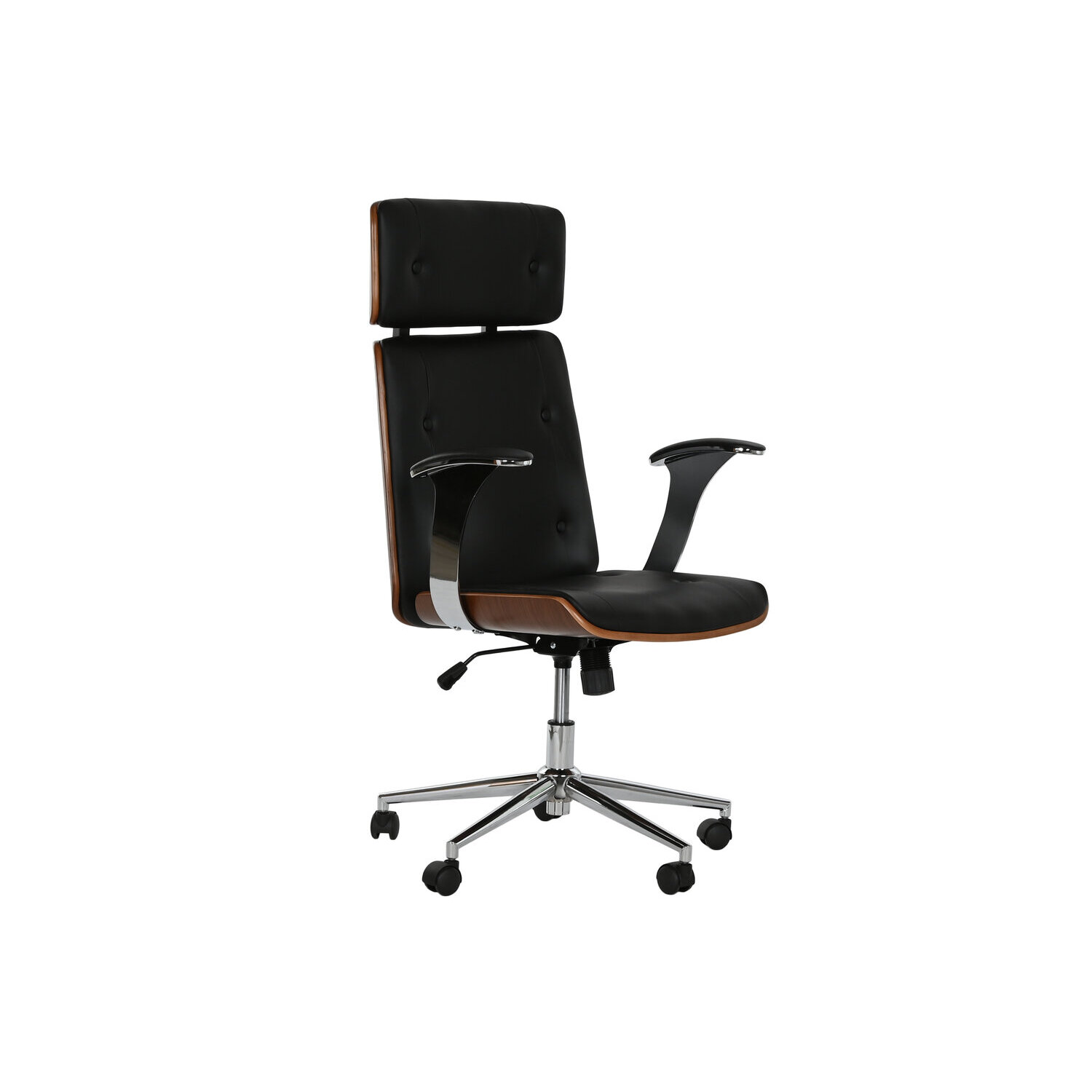 Silla madera pu 71x69x108,5 116,5 ruedas negro , El mejor complemento para tu hogar.