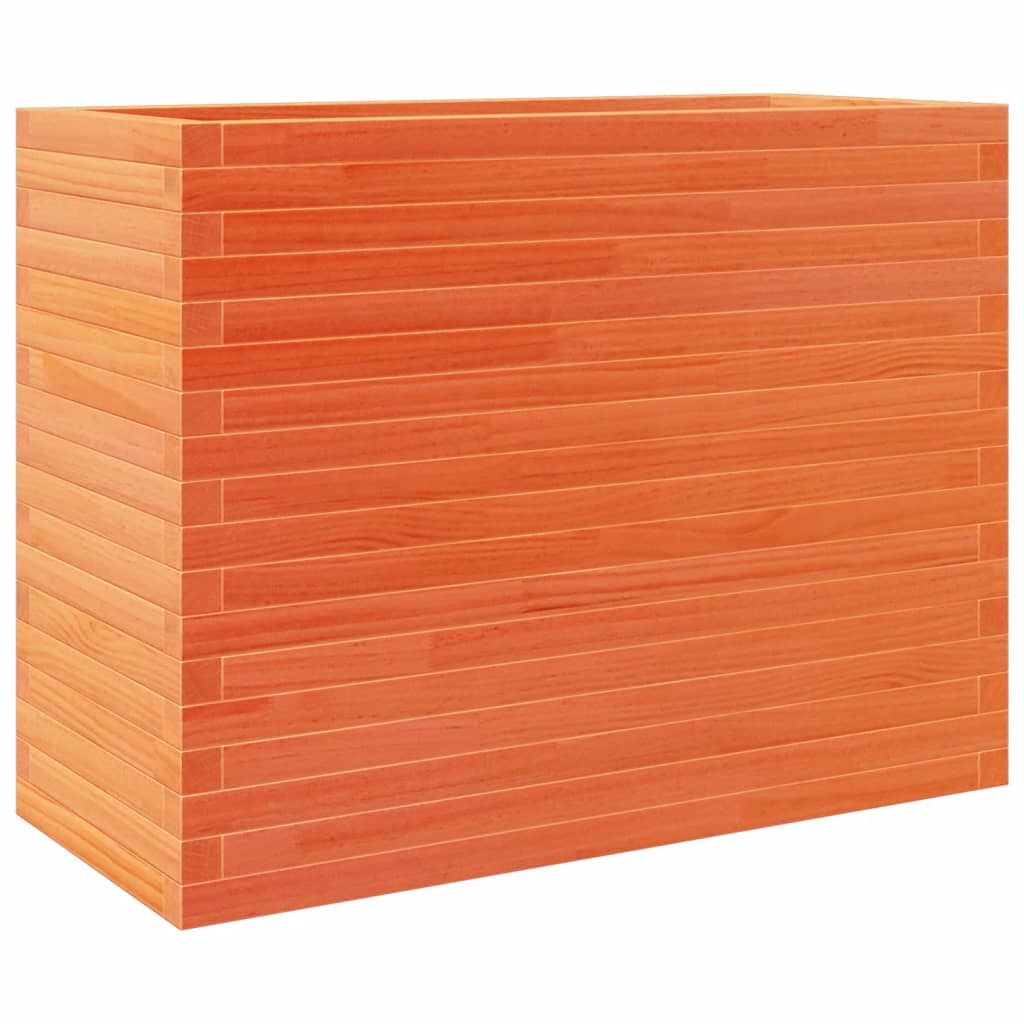vidaXL Jardinera madera maciza de pino 90x40x68,5 cm Color Pino natural,  Blanco,  Marrón cera y mas