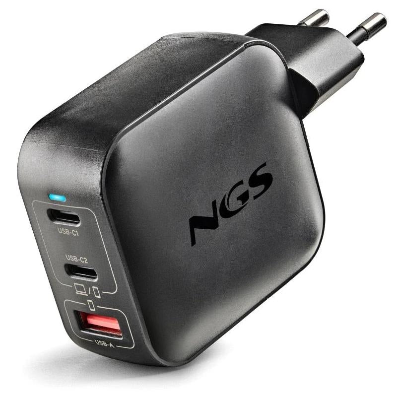 Cargador NGS BUD100WTINY GaN 100W USB-C PD PPS y USB-A compacto