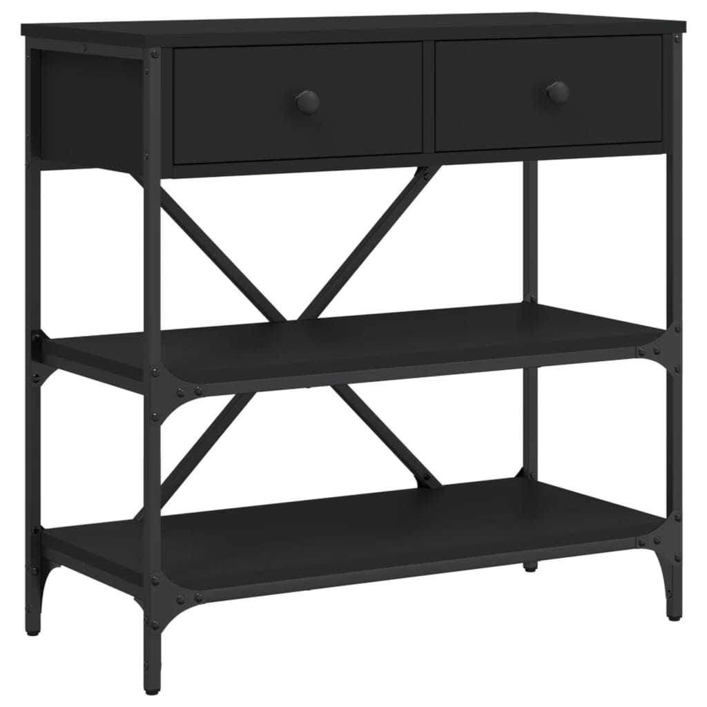 Vidaxl Mesa Consola Madera de Ingeniería 75x34,5x75 Cm Negro