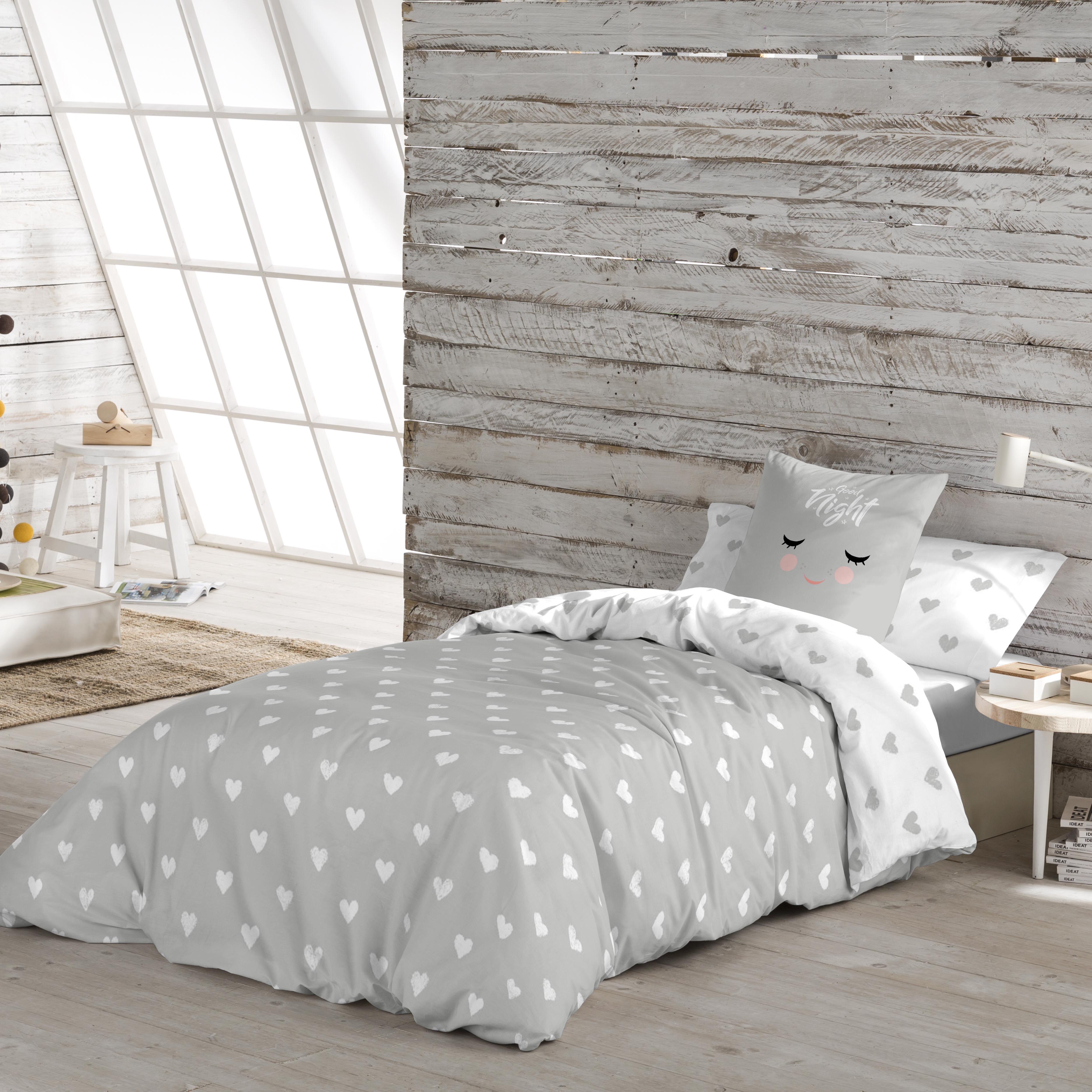 Cool Kids - Funda Nórdica Infantil Estampada Reversible - 100% Algodón Extrasuave - Juego de 2 Piezas Funda de Edredón y 1 Funda de Almohada - Cama 90/105 cm - Fabricada en España