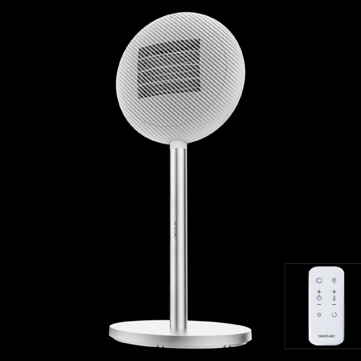 Cecotec Calefactor Cerámico de Pie con Mando a Distancia ReadyWarm 2100 Sun. 2000W, 2 Potencias, Bajo Consumo, Pantalla LED