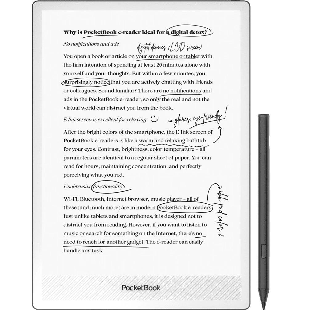Libro Electrónico (eBook) 10,3" Pulgadas E Ink Mobius Pocketbook INKPAD ONE MATTE BLACK  | Pantalla táctil, Wifi, Matte Black