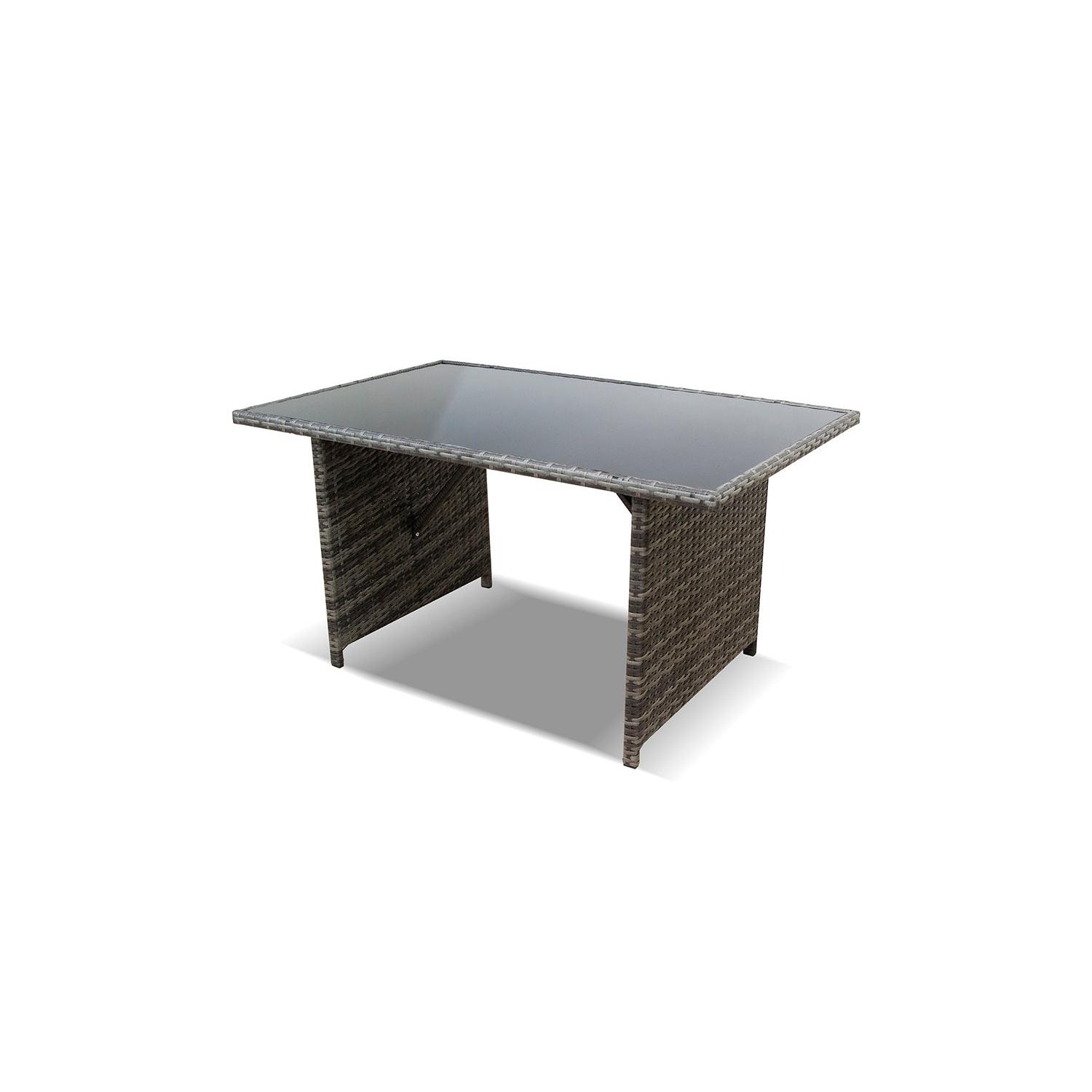 Mesa de Jardin Ratan PE y Cristal Templado. Muebles de Jardin y Terraza     Saldos y Stocks