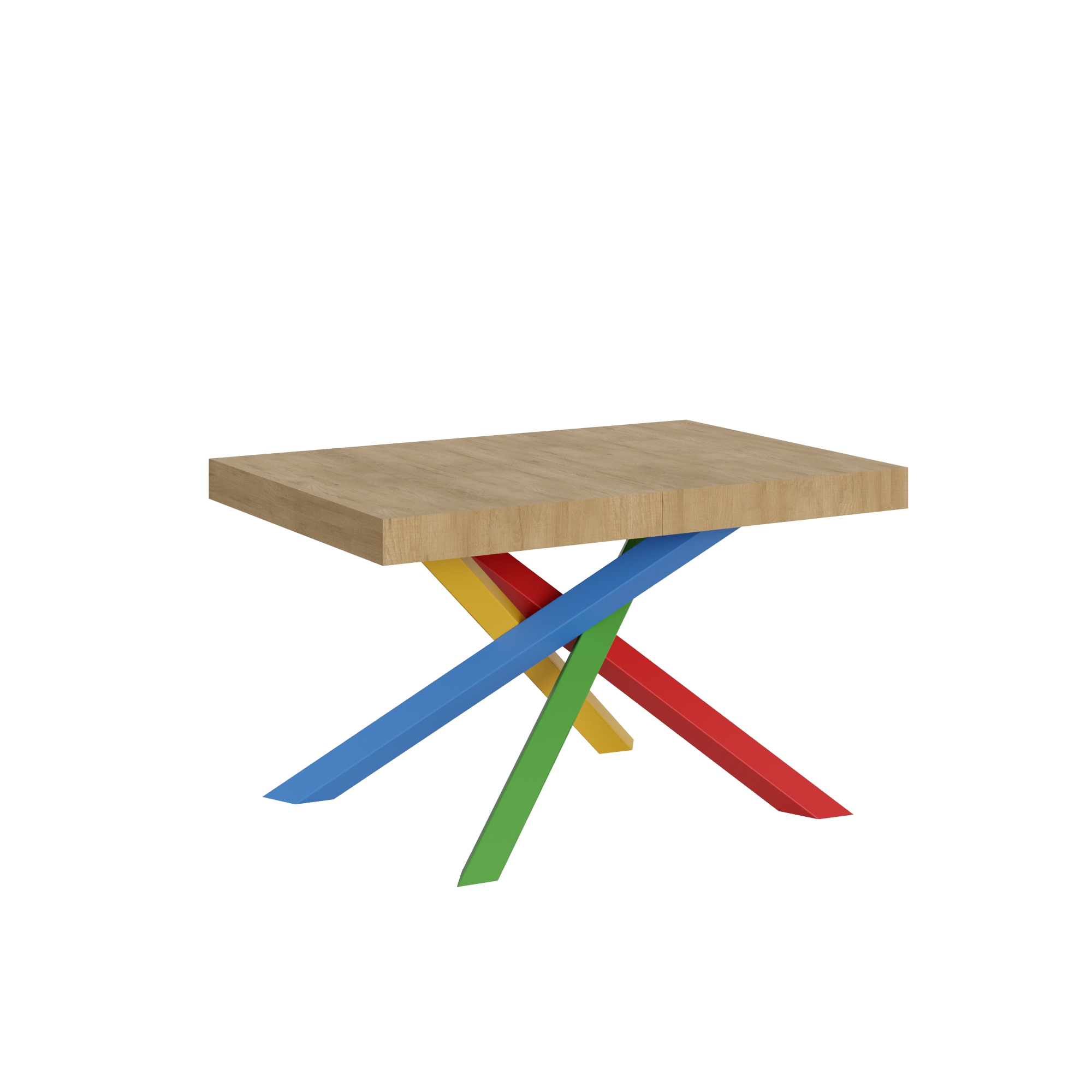 Mesa extensible 120/380x90 cm Volantis patas roble natural multicolor 4/B - Itamoby