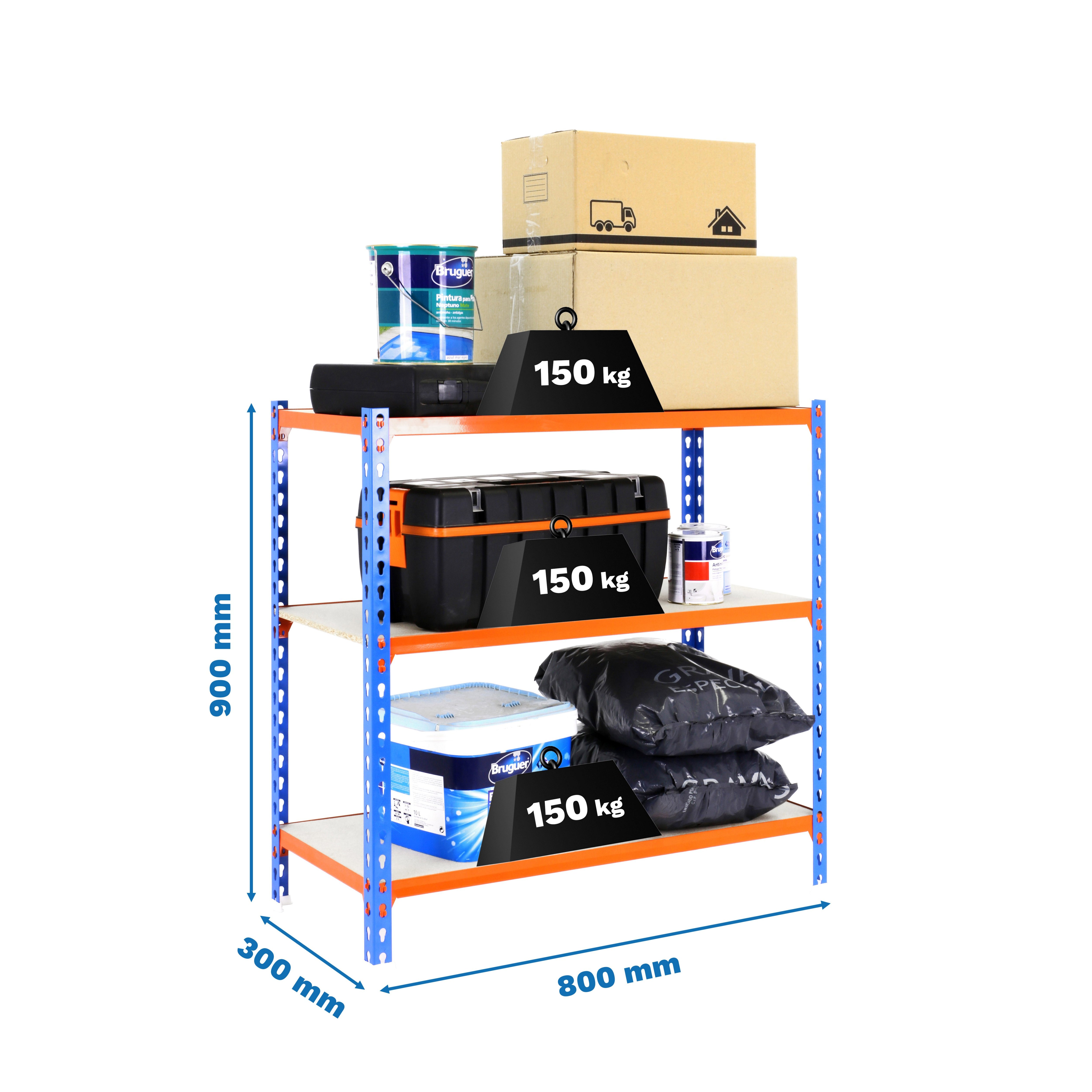 Estantería SIMONRACK SIMONRACK SimonrackMaderclick mini 3/300 900 azul/naranja/madera