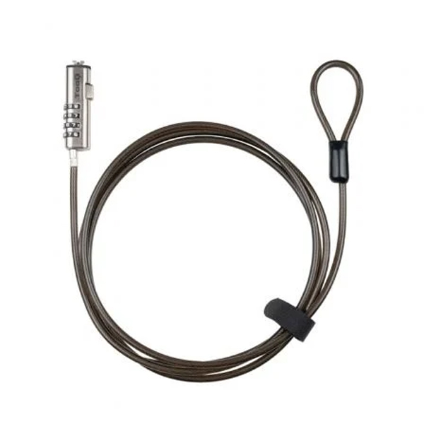 Tooq nano type security cable with combination for laptops 1.5 meters, dark gray