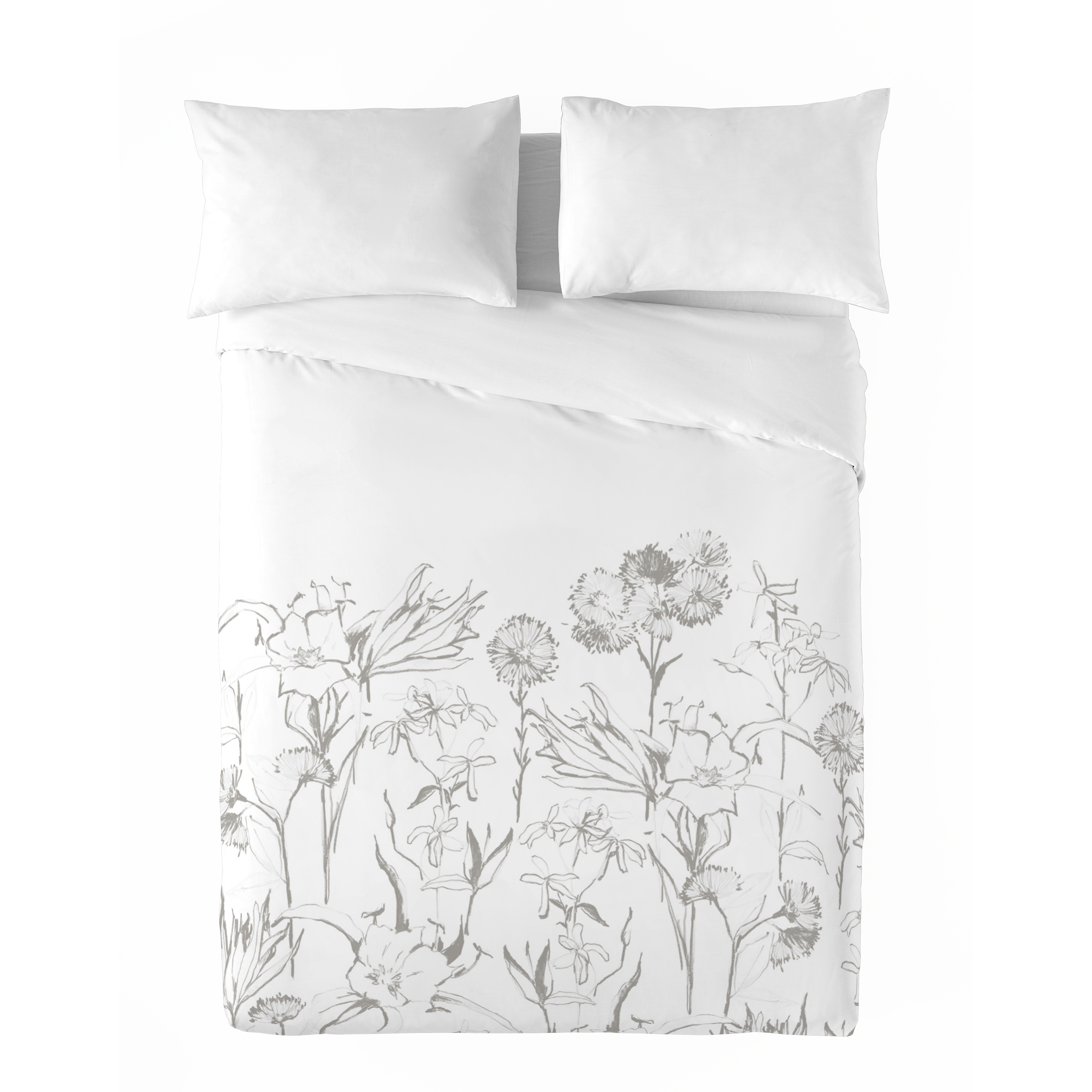 SANDAL - Funda Nórdica Estampada - Algodón Extrasuave - Incluye  1 o 2 Fundas de Almohada - 7 Modelos diferentes - Modelos florales - Cama 90/135/150/180 cm