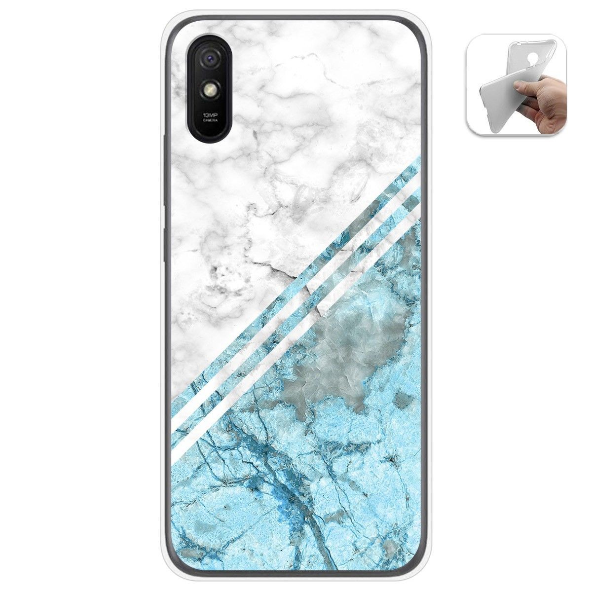 Tumundosmartphone Funda Gel Tpu para Xiaomi Redmi 9A / 9AT diseño Mármol 02 Dibujos