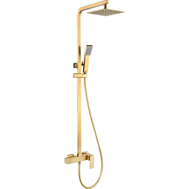 Imex Pisa BDP048/OC barra de ducha monomando extensible acero inoxidable acabado oro cepillado
