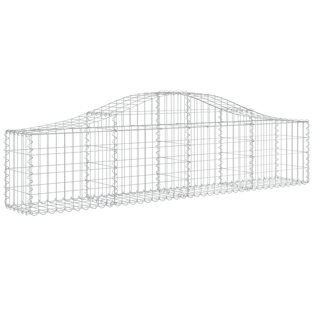 vidaXL Cestas de gaviones 2 uds forma de arco hierro 200x30x40/60 cm