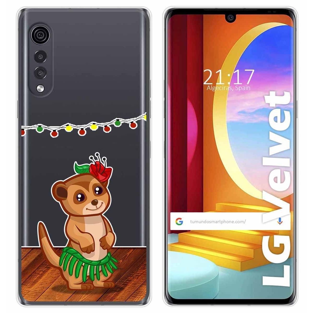 Tumundosmartphone Funda Gel Transparente para LG Velvet 5G diseño Suricata Dibujos