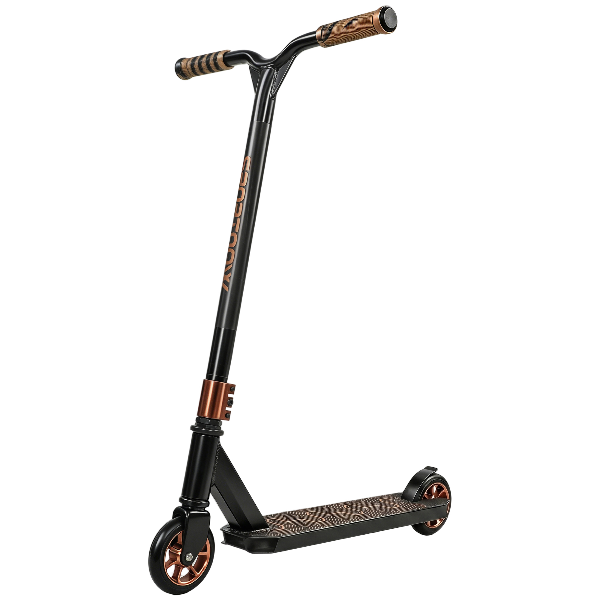 SPORTNOW Scooter Acrobático, Scooter Freestyle con Manillar 360°, Rodamientos ABEC-9, Ruedas de PU de 120 mm, Marco de Aluminio Acero, Antideslizante, para Adolescentes, Adultos para Skatepark, Dorado