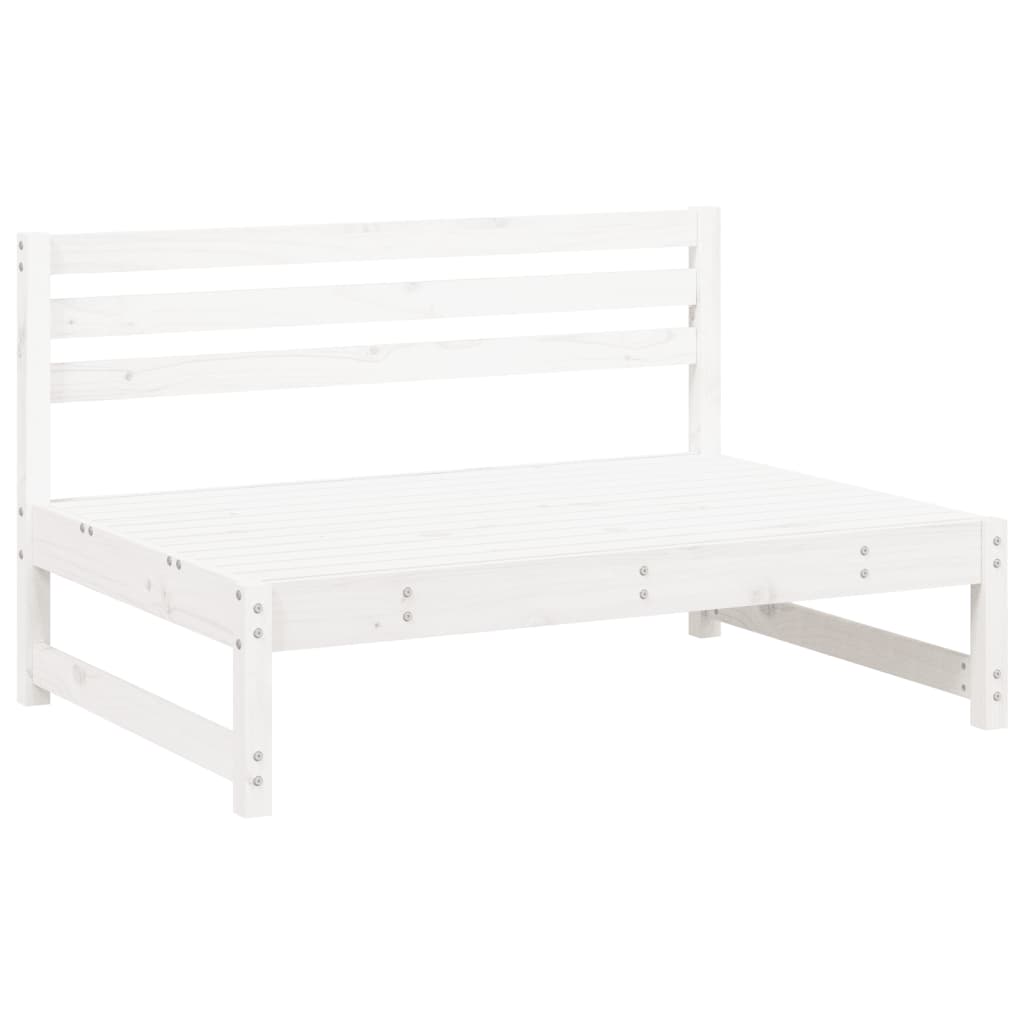 vidaXL Sofá central de jardín madera maciza de pino blanco 120x80 cm