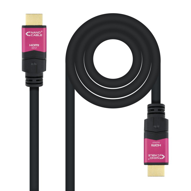 Nanocable hdmi v2.0 cable 4k@60hz 18gbps with male/male repeater 15m black