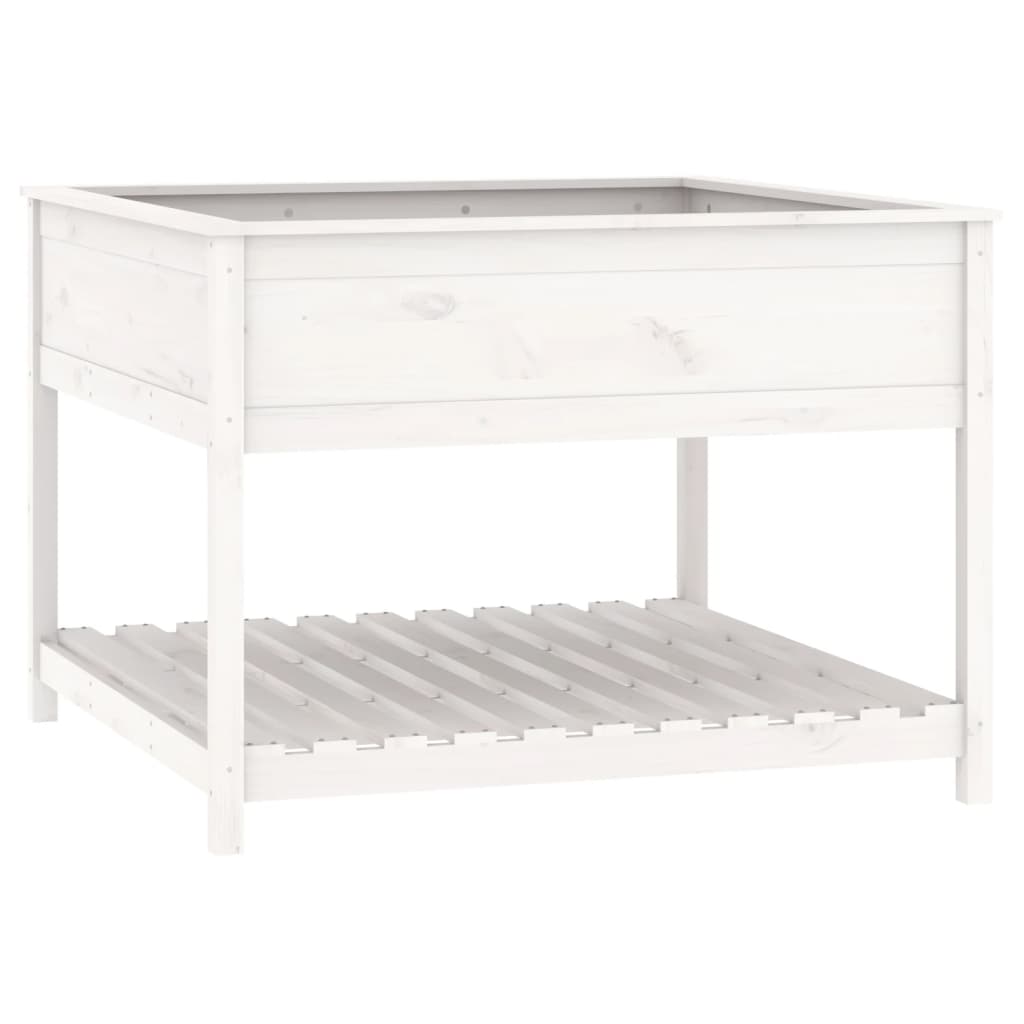 vidaXL Jardinera de estante madera maciza pino 111,5x111,5x81cm Color Natural,  Blanco,  Gris y mas