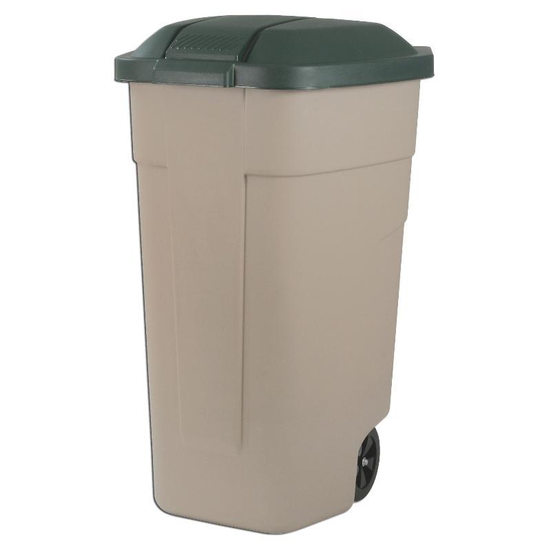 Curver cubo basura ext 100 l tapa plas+ruedas 58x52x88 cm 243674