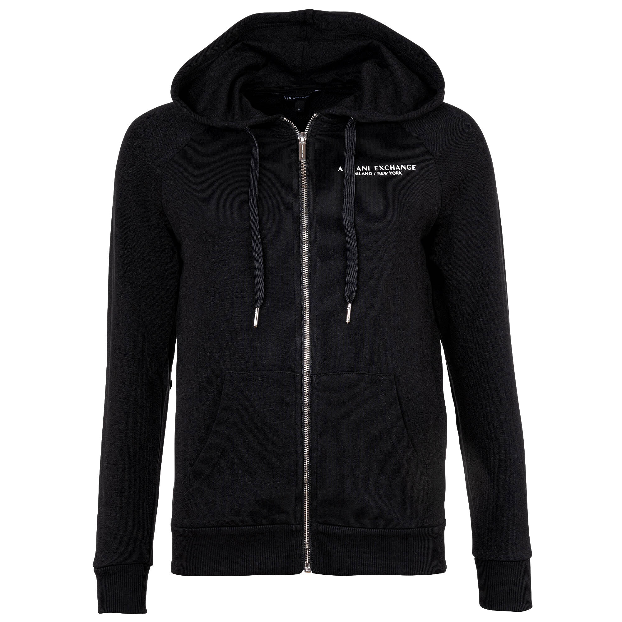 Armani Exchange Mujer Negro A|X Chaqueta Sudadera - Cremallera, Capucha, Logo Mediano