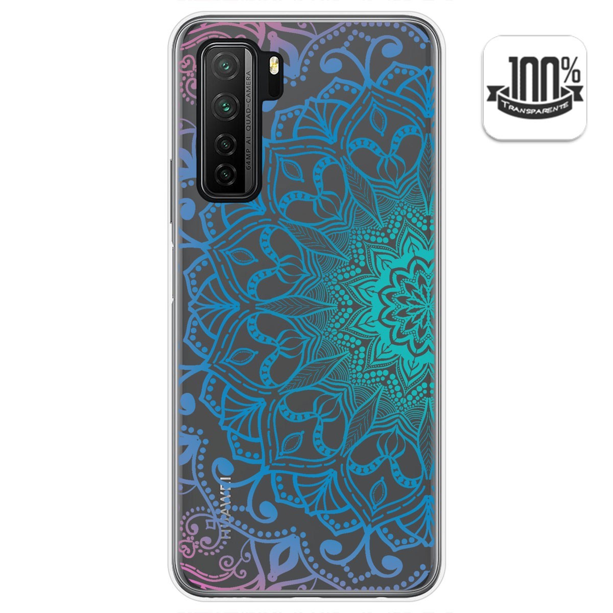 Tumundosmartphone Funda Gel Transparente para Huawei P40 Lite 5G diseño Mandala Dibujos