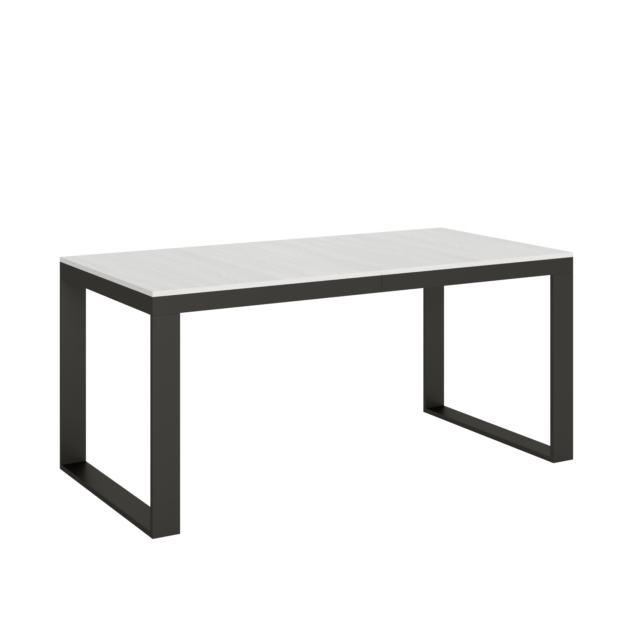 Mesa extensible 90x180/440 cm Tecno Evolution Blanco Fresno Estructura Antracita - Itamoby