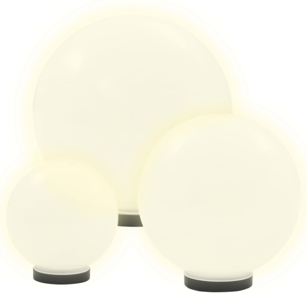 vidaXL Set Lámparas Jardín Luz LED Esférica Bola 20/30/40 cm Iluminación Patio Cantidad 3 unidades, 6 unidades
