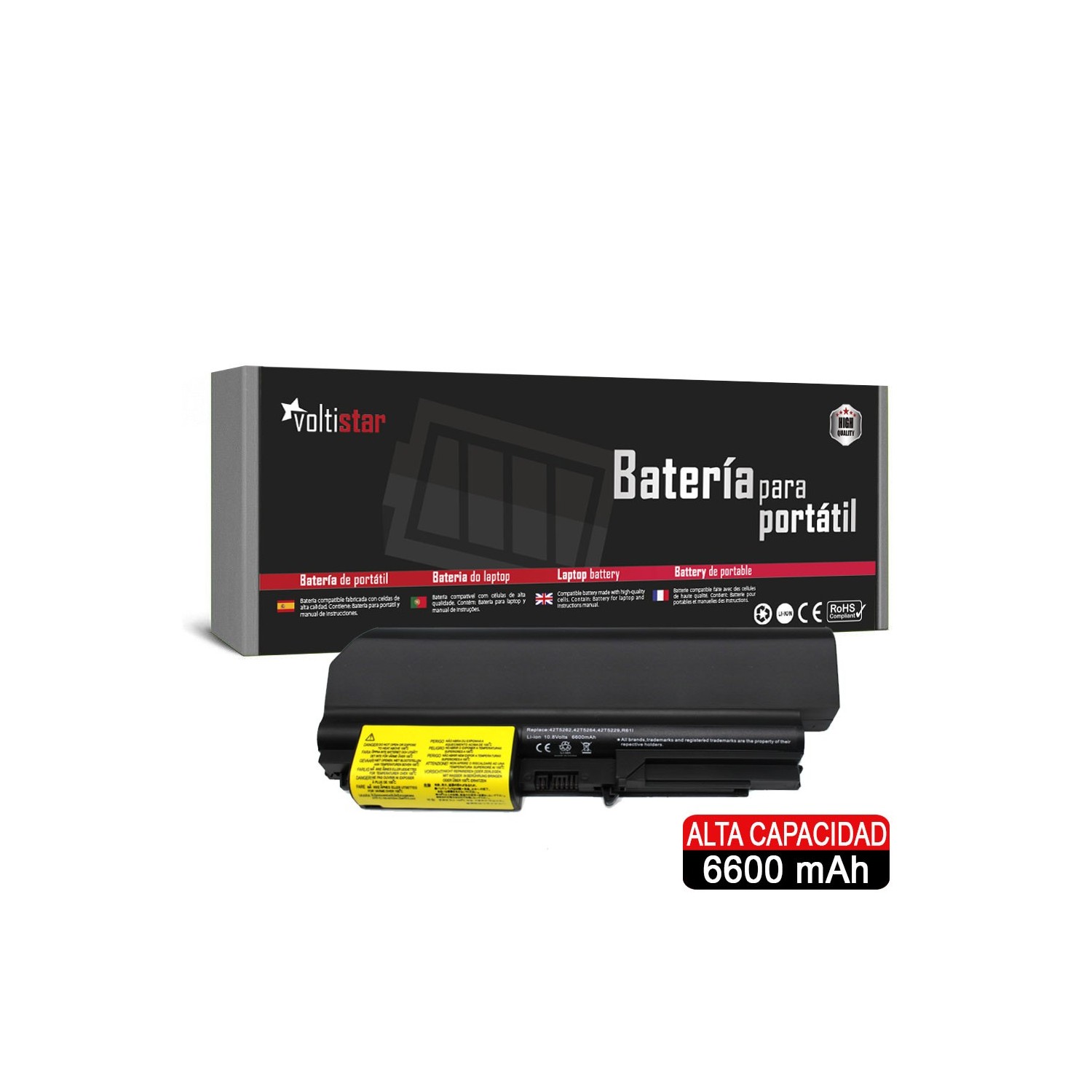 BATERÍA PARA PORTÁTIL LENOVO THINKPAD T400 R400 R61 T61 41U3198