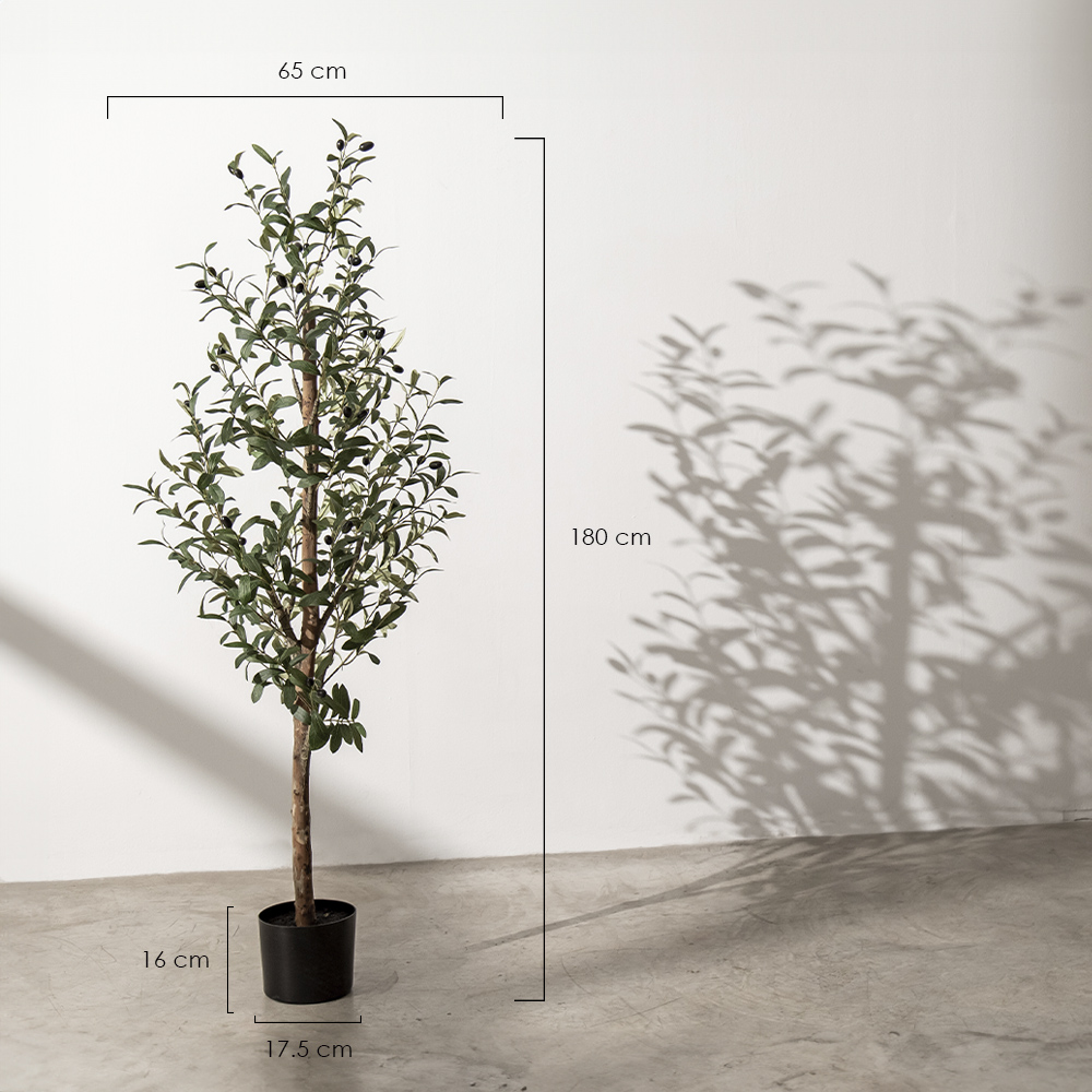 Planta artificial MAIA SHOP árbol Olivo minimal Artificial. Decoración hogar. Decoración oficina, hoteles, eventos, bodas. Disponible en varios tamaños: Altura de 105 cm, 150 cm, 180 cm y 210 cm