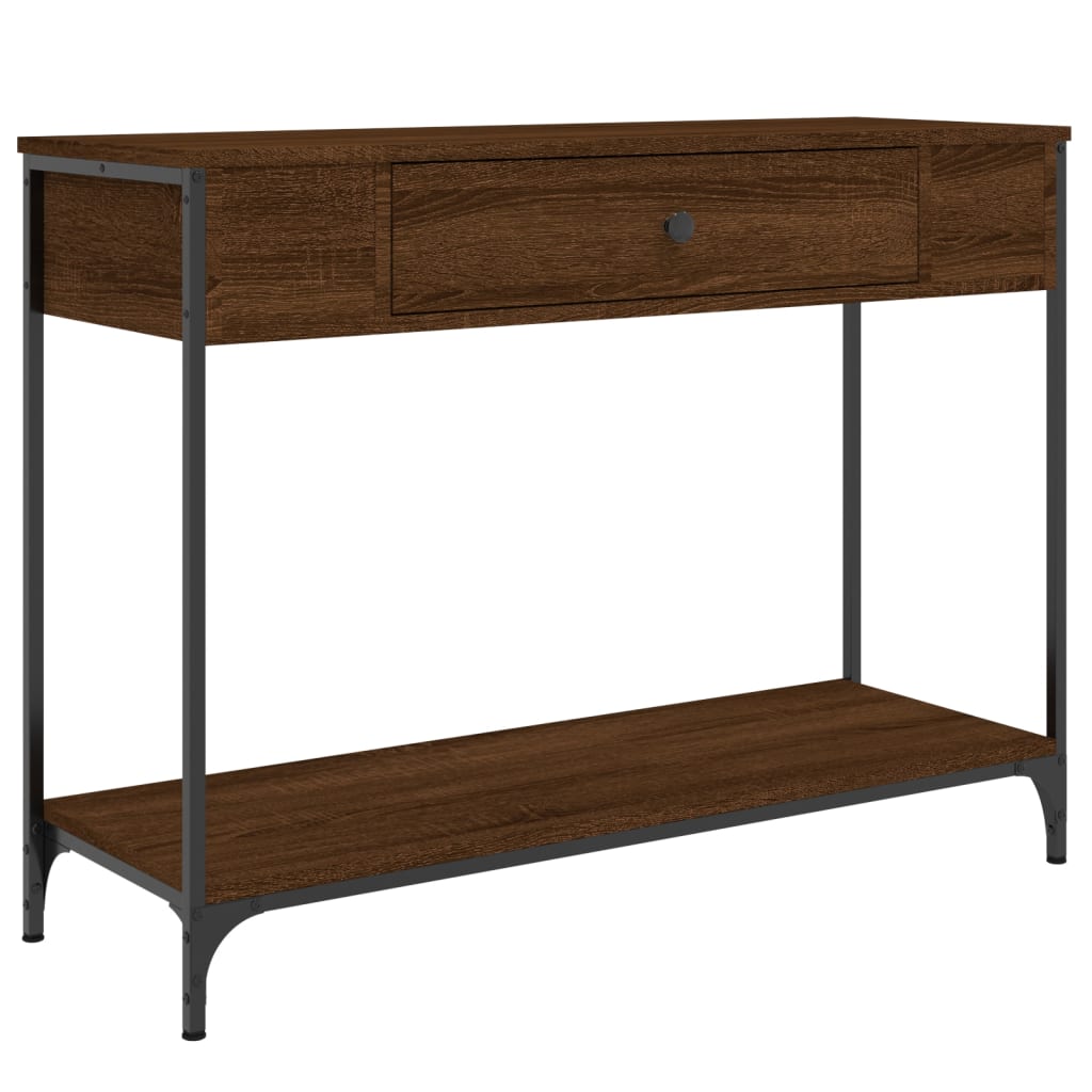 Vidaxl Mesa Consola Madera Contrachapada 100x34,5x75 Cm Roble Ahumado