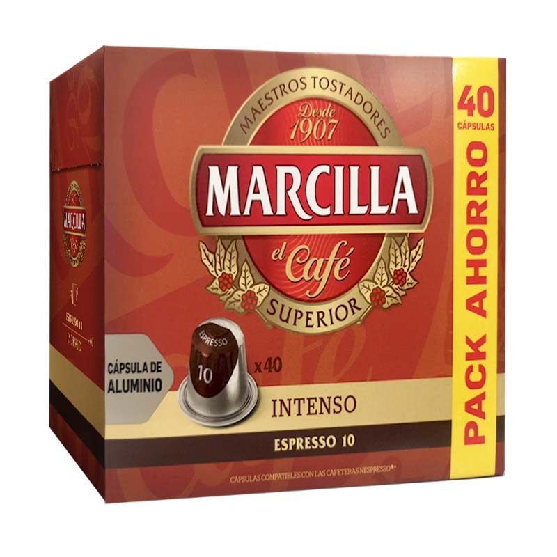 Marcilla - Intenso Marcilla, 40 cápsulas de aluminio compatibles con Nespresso 8711000386378