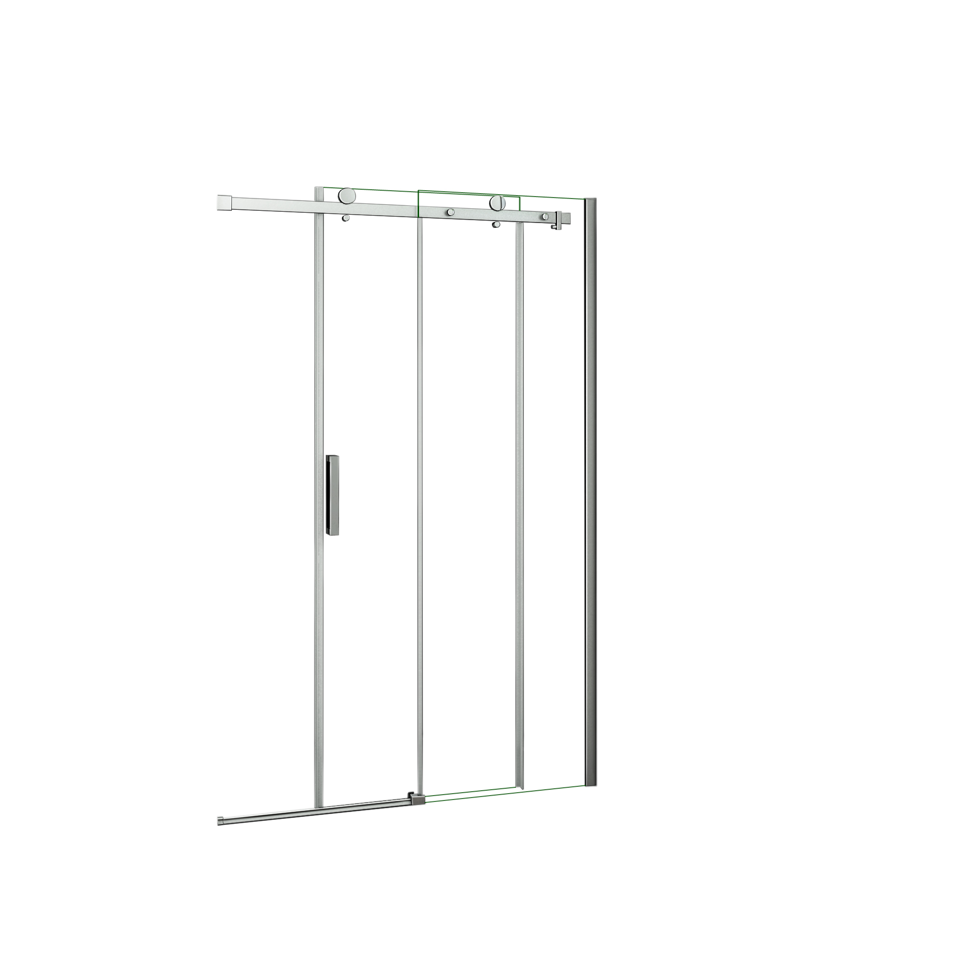 Mampara de Ducha Corredera Frontal,Perfil Cromado,Vidrio Templado 6mm,(960-1000)x1950mm