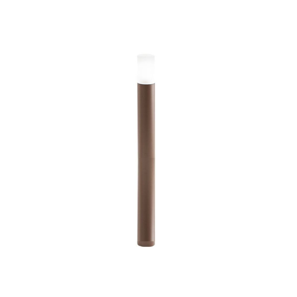 Lampo - Baliza de jardín con bombilla E27 IP54 H 90 cm, metal pintado, cristal satinado, baliza de exterior - Perenz - Corten