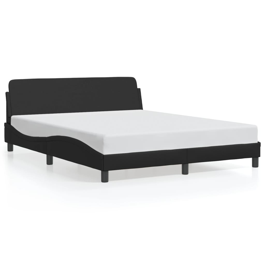 vidaXL Estructura de cama Dover cuero sintético negro 160x200 cm
