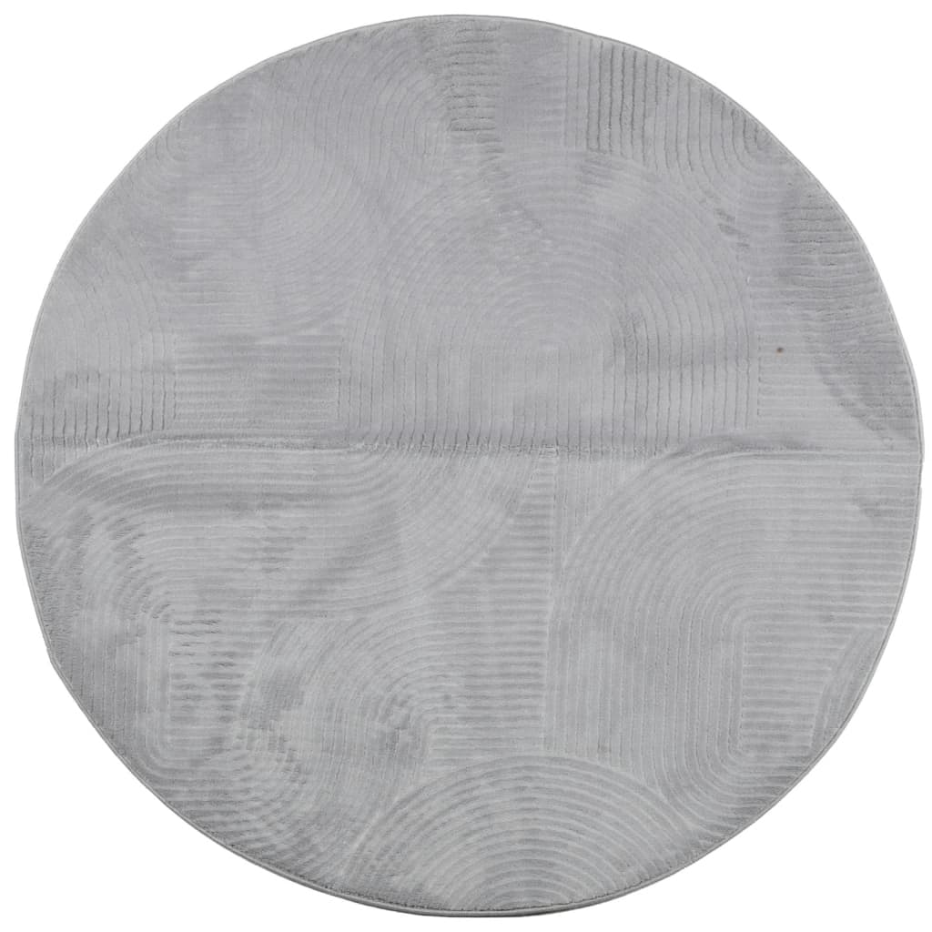 Vidaxl Alfombra Pelo Corto Escandinava IZA Ø 120 Cm Antracita Crema Gris