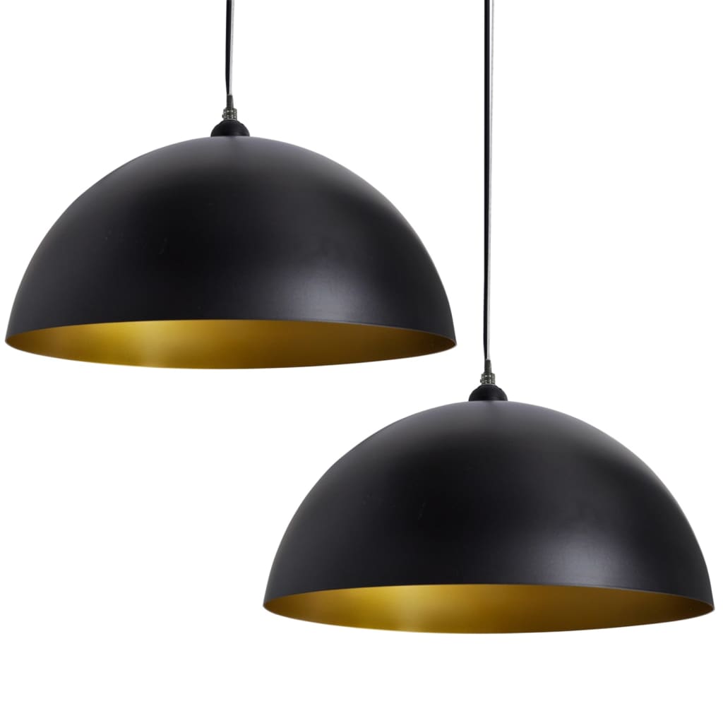 vidaXL 2x Lámparas Techo Altura Ajustable Moderna Semiesférica y Dorado Color Blanco,  Negro, y mas