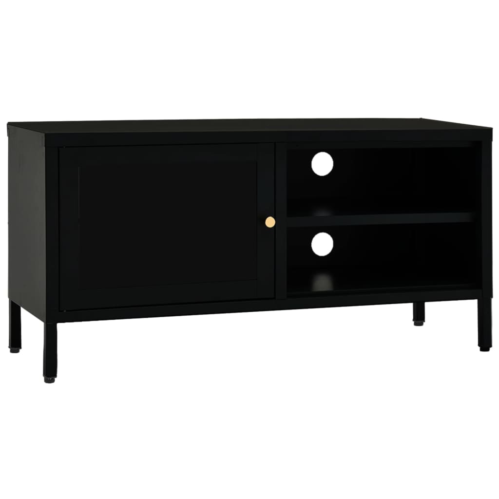 vidaXL Mueble para el televisor acero y vidrio 90x30x44 cm, Mueble de Salon, Mueble TV, Mueble TV salon, Mesa de TV, Mueble tele