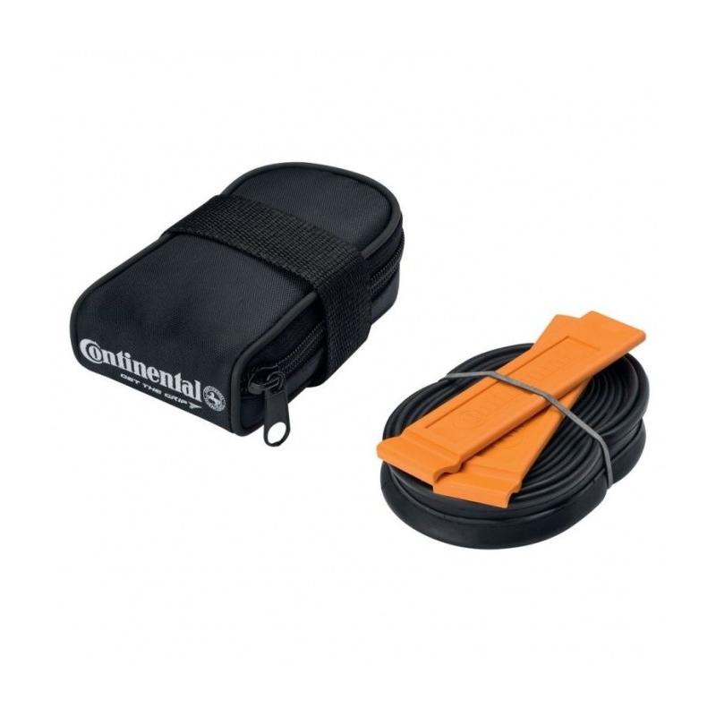Continental - Portacamara 28" MTB a Tija de Sillín Dunlop 40 +2 Desmontable con Cámara de Recambio y Dos Elevadores de Cubiertas para Bicicletas de Montaña"