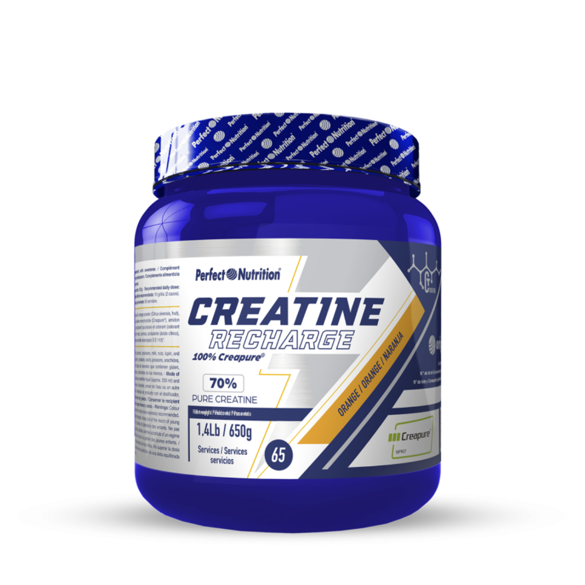 Perfect nutrition Creatine Recharge Creapure - 650 gr Suplemento de Creatina Creapure con Glucógeno