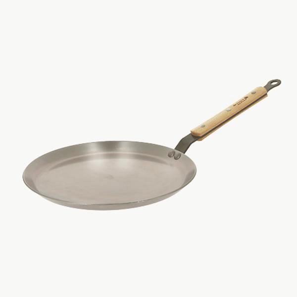 Sartén para Crepes de Hierro Mineral B de De Buyer con Mango de Madera de Haya, 24 cm, Apta para Inducción