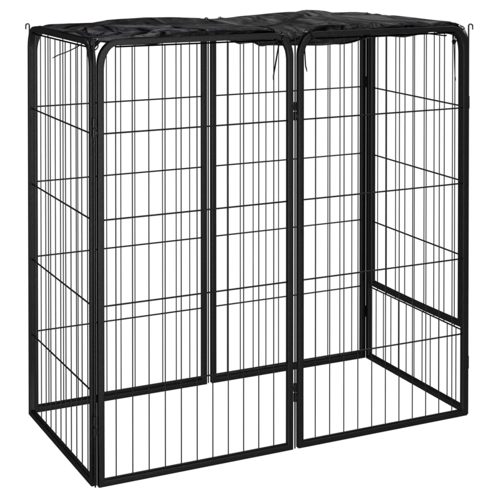 vidaXL Corral para Perros Acero con Recubrimiento en Polvo Cachorros Dimensiones 100x50x100 cm (6 paneles),  200x50x100 cm (10 paneles),  200x150x100 cm (14 paneles) y mas
