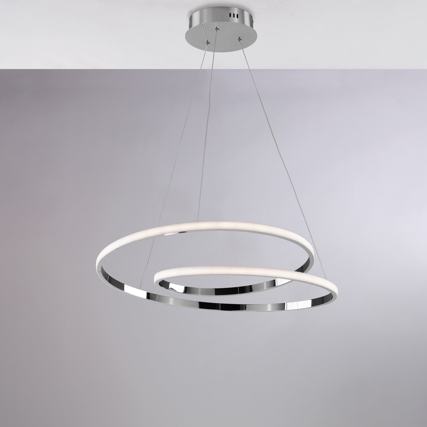 Techo moderno de Malena con LED metálico Integrado y Chrome Pulido de Aluminio