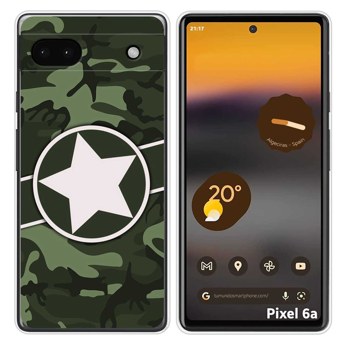 Funda Silicona para Google Pixel 6A diseño Camuflaje 01 Dibujos