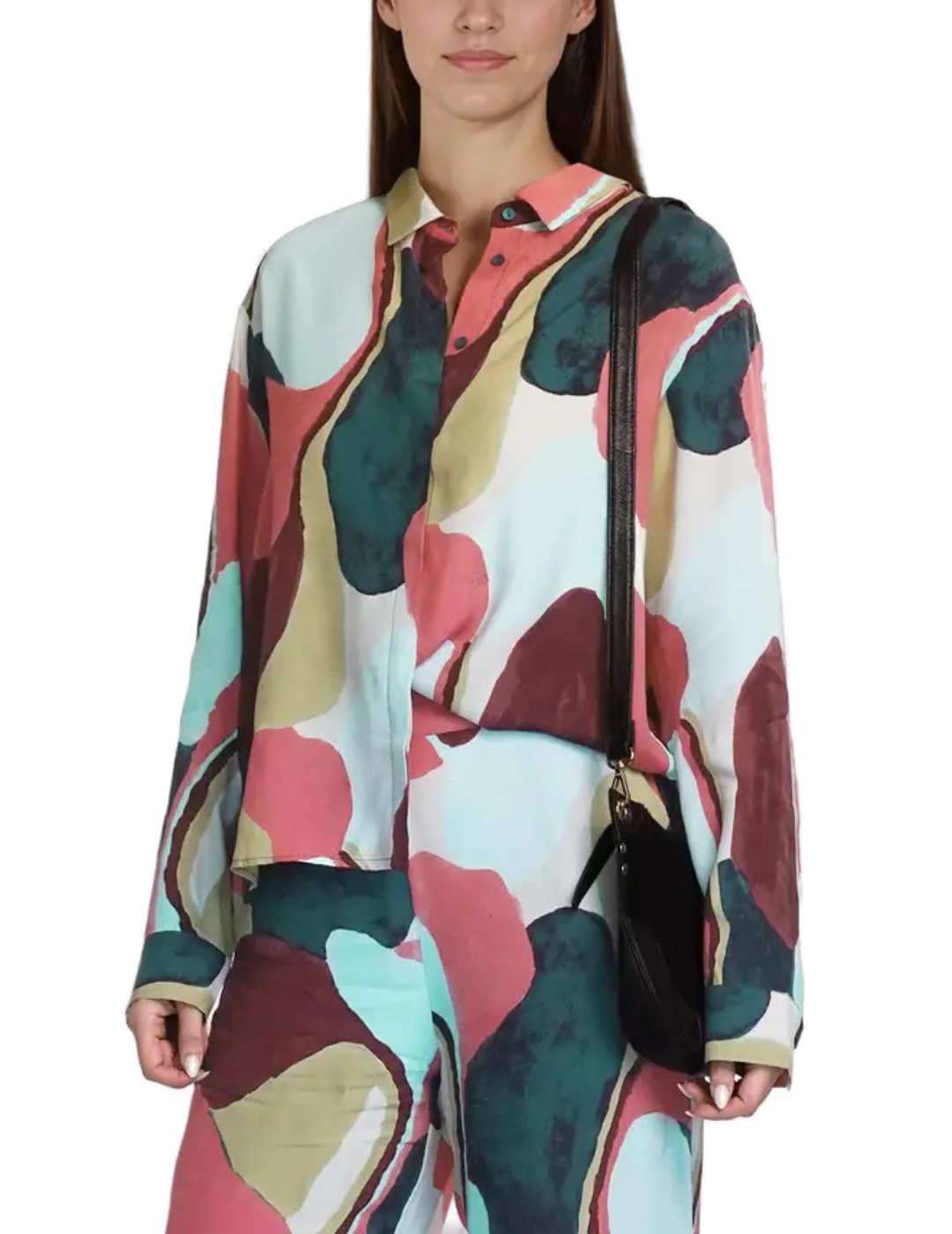 Camisa Vila Lulu multicolor estampada regular para mujer
