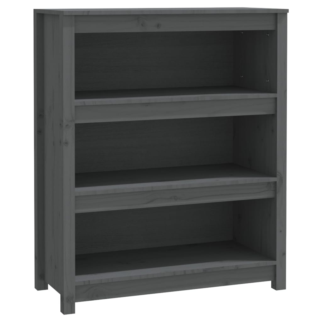 Vidaxl Estantería de Madera Maciza de Pino 80x35x68 Cm Natural - Blanco - Gris
